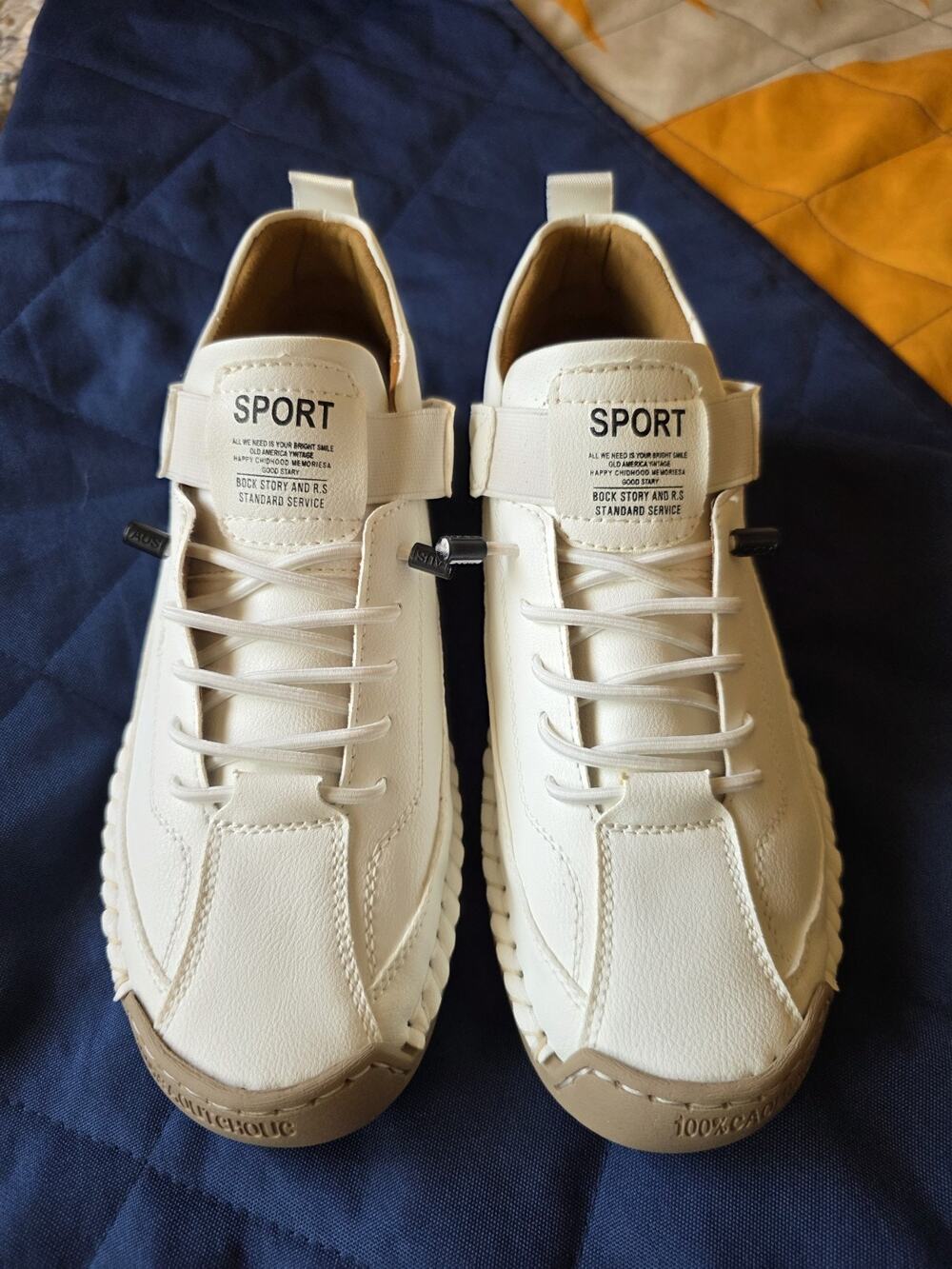 Rock Story Womens White Shoes/Sneakers 100% CAOUTCHOUC. 8 NEW